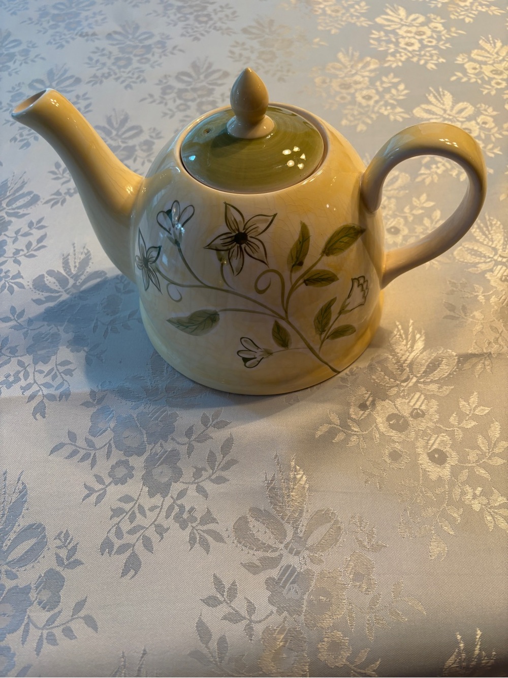 Herman Dodge & Son Hues’n Brews Hand Painted Floral Ceramic Teapot